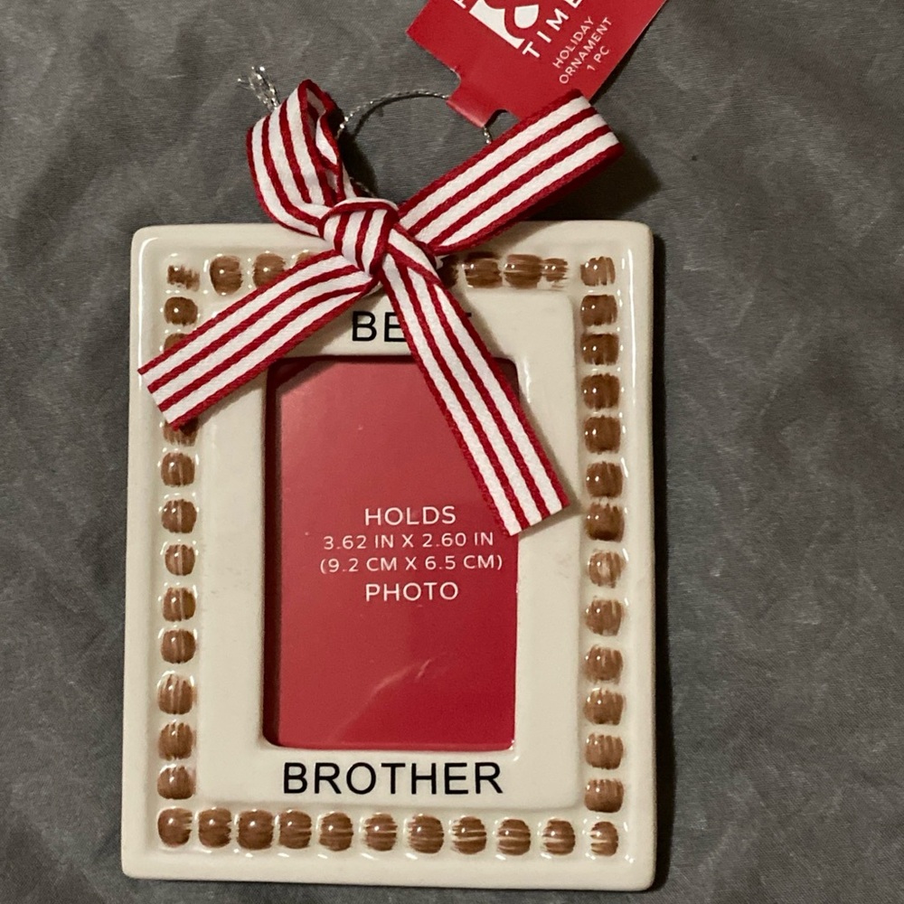 Best Brother Ceramic Hanging Photo Picture Frame Ornament Baby Announcement
